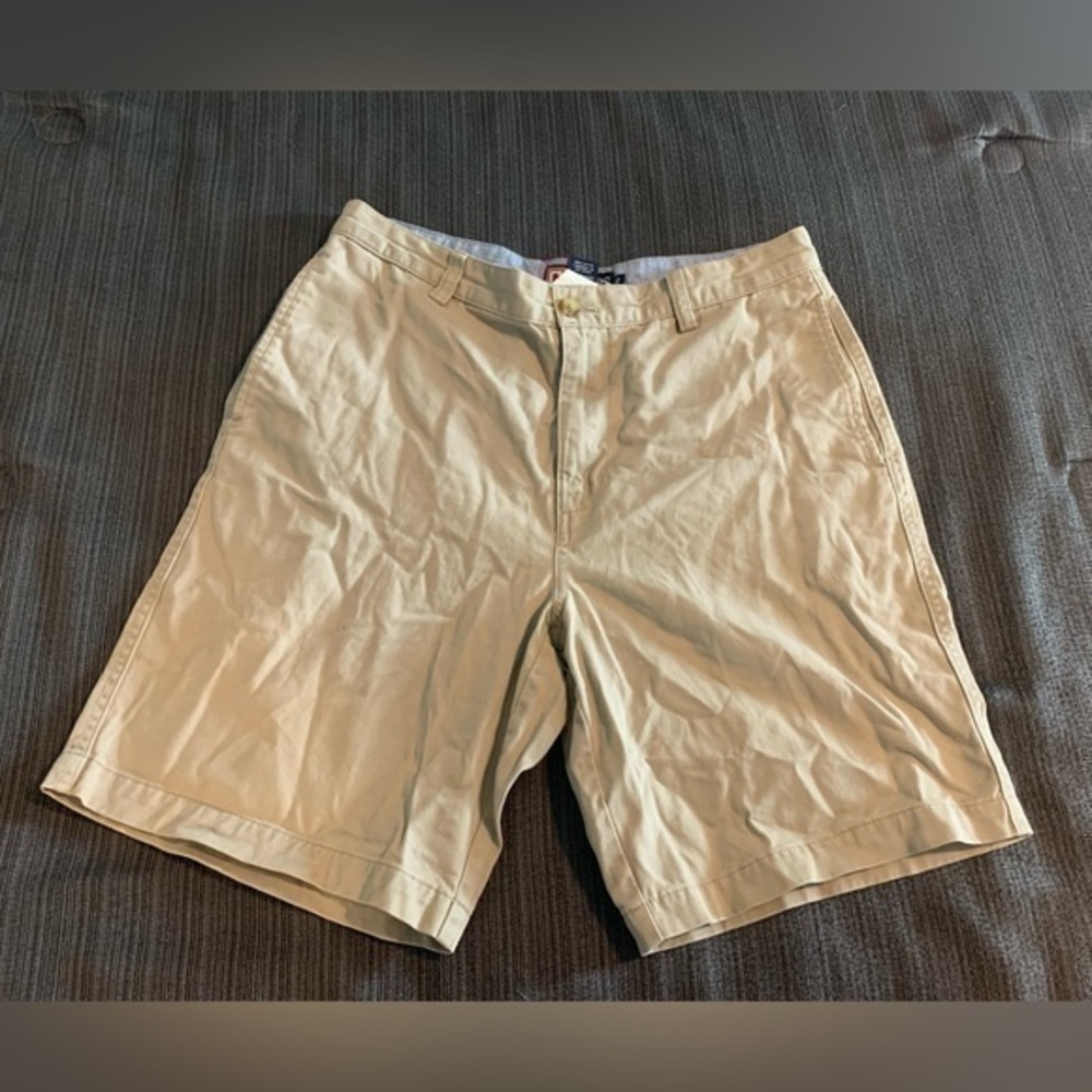 Chaps Classic Casual Basic Shorts Cotton Tan Size 32